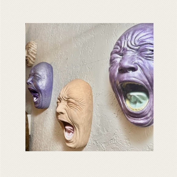 X3 (3) Screaming faces hand painted - asking price is firm - Picture 8 of 16